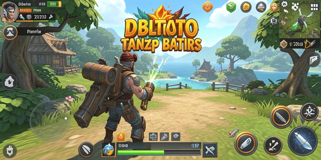 Screenshot gameplay DBLTOTO menampilkan keindahan dunia terbuka yang luas.