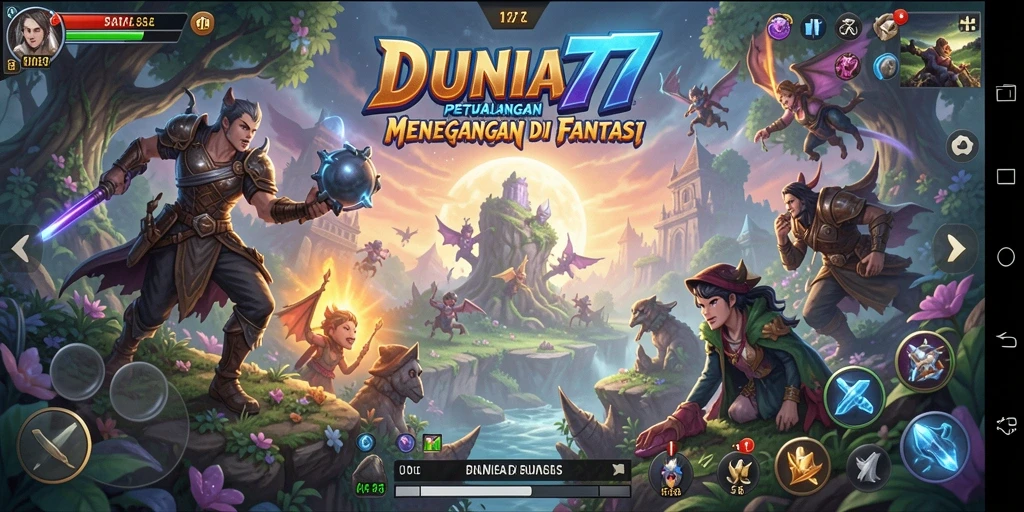 Tampilan gameplay DUNIA77 menampilkan aksi seru dan grafik yang memukau.