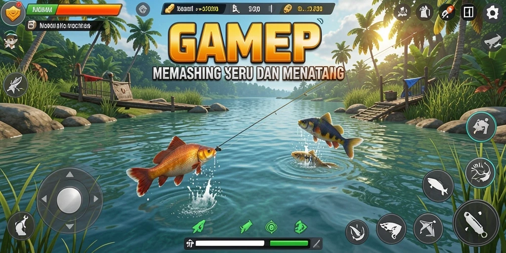 Tangkapan ikan yang menarik dalam gameplay GAMERP.