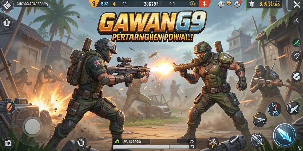 Tampilan gameplay GAWANG69 yang seru dalam pertandingan Battle Royale.