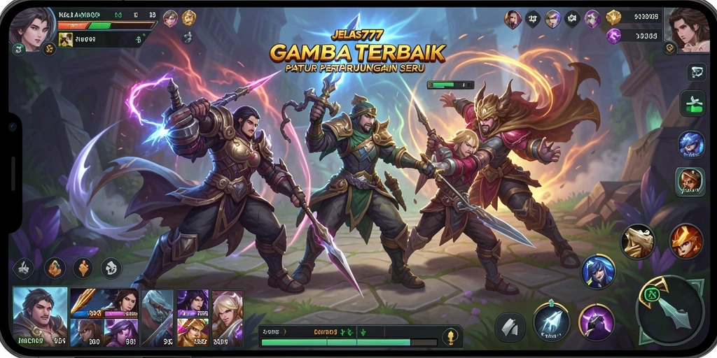 Tampilan gameplay seru di arena pertarungan MOBA.