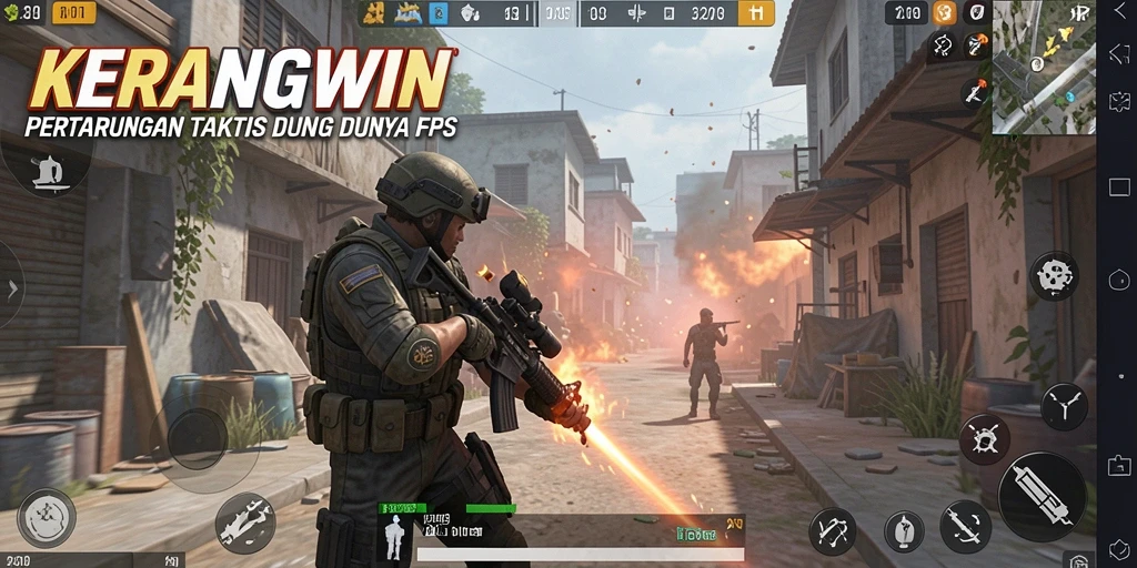 Tampilan gameplay KERANGWIN yang menegangkan dan realistis.