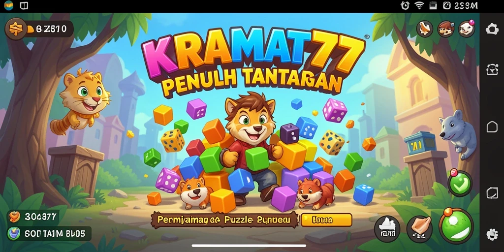 Screenshot gameplay KRAMAT77 yang menunjukkan teka-teki menantang.