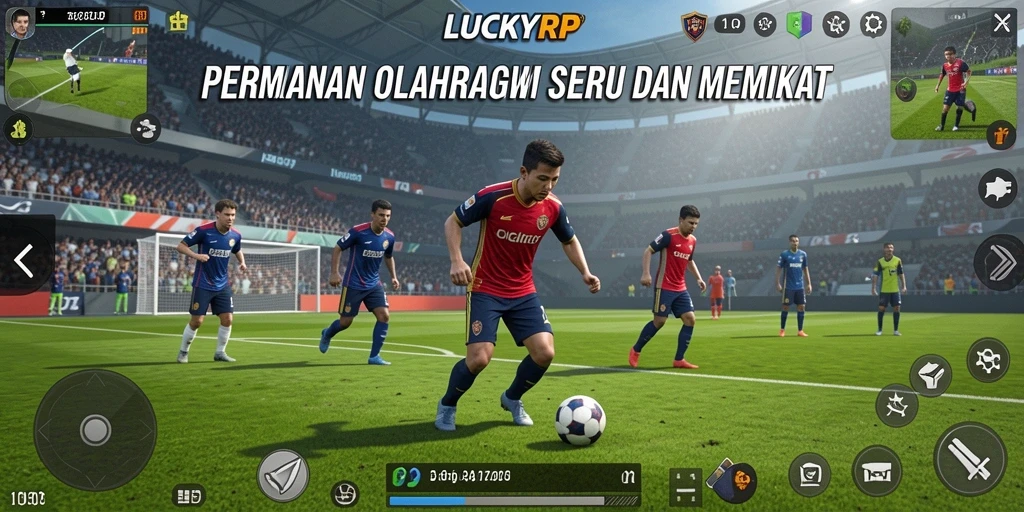 Tampilan menarik dari gameplay olahraga LUCKYRP yang dinamis.