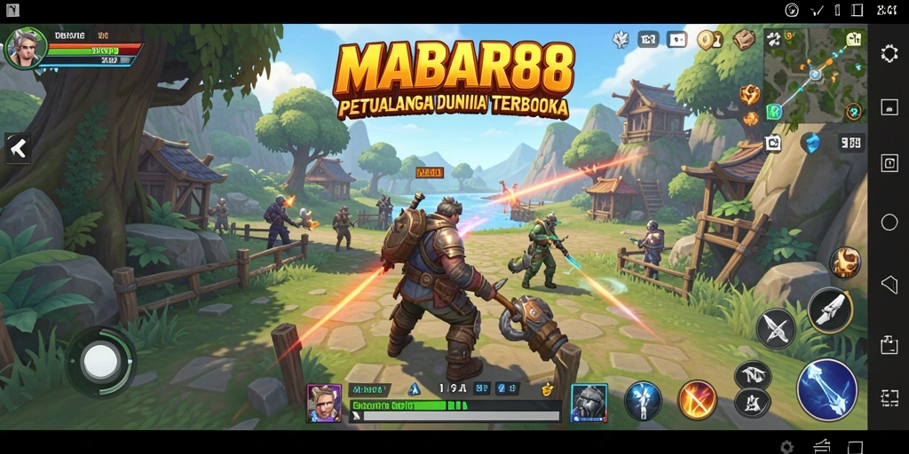 Screenshot gameplay MABAR88 menampilkan dunia terbuka yang luas dan interaktif.