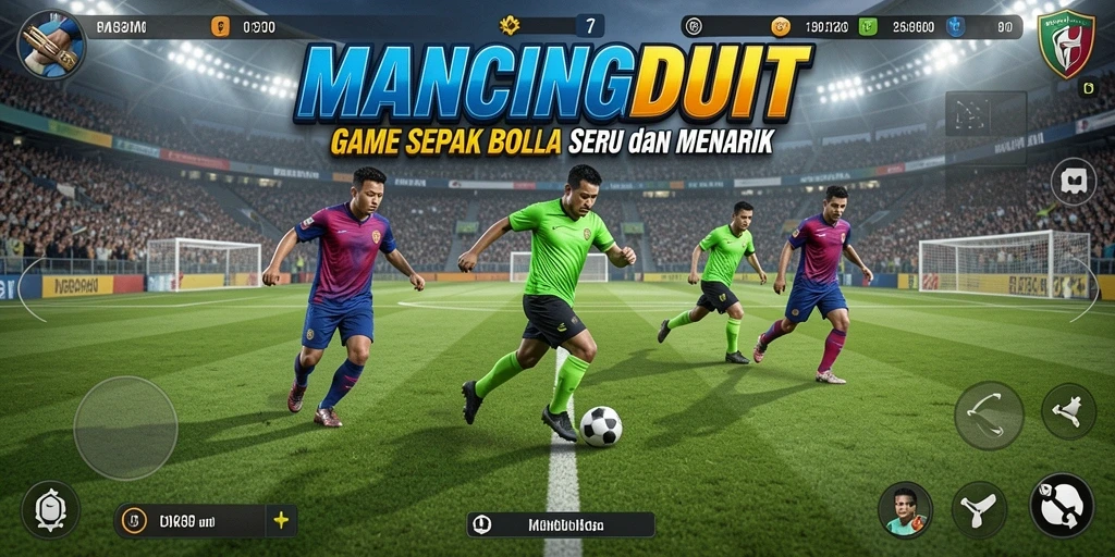 Gameplay seru MANCINGDUIT dengan aksi sepak bola intens.