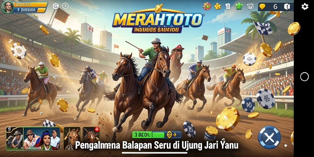 Tampilan gameplay balapan yang seru dan mendebarkan di MERAHTOTO.