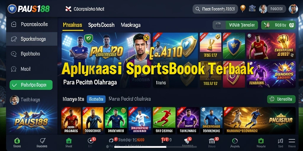 Tampilan menarik dari aplikasi Sportsbook PAUS188 dengan opsi taruhan beragam.