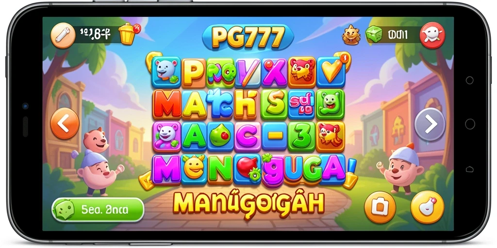 Tampilan menarik dari gameplay PG777 Match-3.