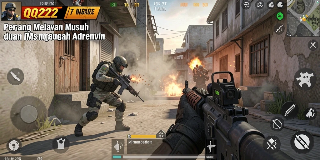 Tampilkan aksi mendebarkan dalam gameplay FPS QQ222.