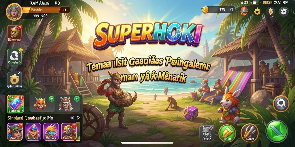 Tampilan gameplay SUPERHOKI yang menarik dan interaktif.